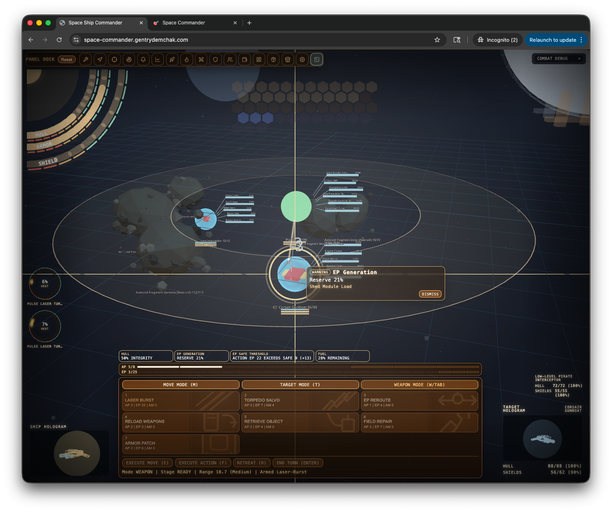 Space Commander combat screen